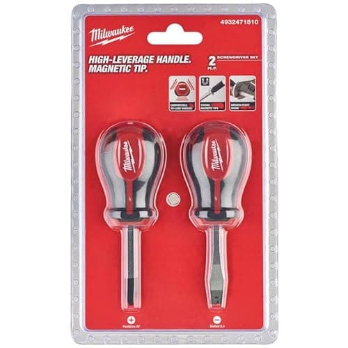 Image of Milwaukee Milw Tri-Lobe Stubby 4932471810 Screw Set (2 Pieces) Multi-Coloured