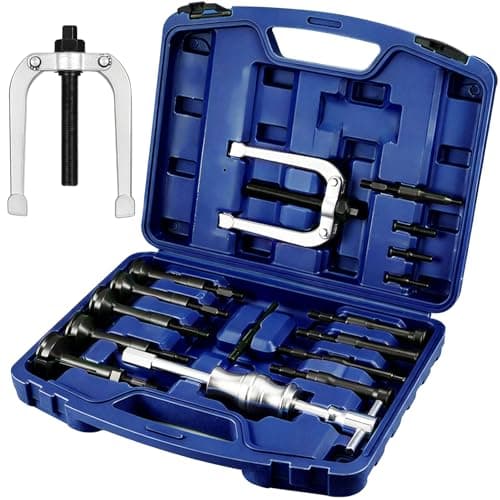Image of Moendergo 16PCS Blind Inner Bearing Puller Blind Hole Remover Extractor Set Slide Bearing Race and Seal Puller Extractor Kit with Slide Hammer Inner Blind Bearing Removal Tool Set with Case