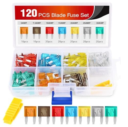 Image of Nilight 120Pcs Blade Fuses Assortment 5, 7.5, 10, 15, 20, 25, 30 AMP Regular Mini ATM/APM Blade Fuses for Cars Trucks Boats Automotives, 2 Years Warranty