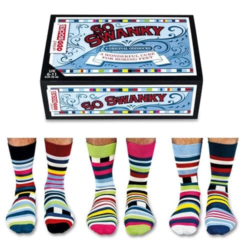 Image of United Oddsocks - Box 6 Oddsocks For Men - Swanky, Mixed, UK 6-11