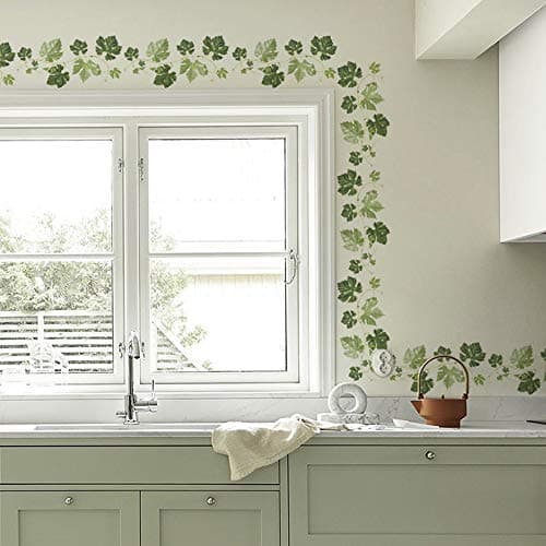 Image of SROOD 240cm Ivy Wall Stickers, Reusable Plant Decals, Peel and Stick Nature Wall Decoration for Living Room and Bedroom, Self Adhesive Foliage Murals for Home, Kitchen Decoration