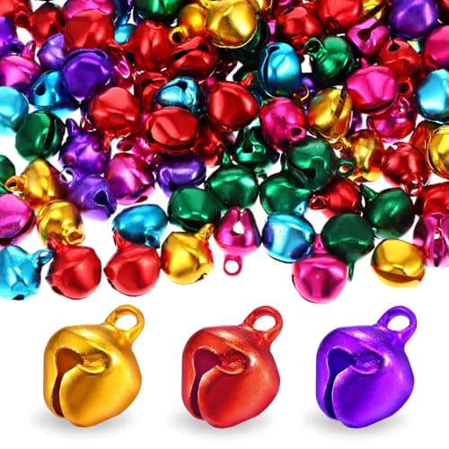 Image of 150 Pcs Jingle Bells For Crafts 1/2 Inch Mini Tiny Small Jingle Bells For Crafting, Christmas Bell For Crafts, Multi-Color Metal Bell For Festival And Party Decor Diy Holiday Decorations