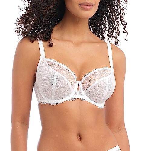 Image of Freya Women's Fancies 1011 Underwire Non Padded Plunge Bra, White, 32G