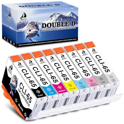 Image of DOUBLE D CLI-65 Ink Cartridges Compatible for Canon 65 CLI-65 CLI65 CLI 65 Ink, High Yield Work with Canon PIXMA PRO-200 Printer PIXMA PRO-200S PRO200 PRO200S 8 Pack (Pigmet BK,C,M,Y,PC,PM,GY,LGY)