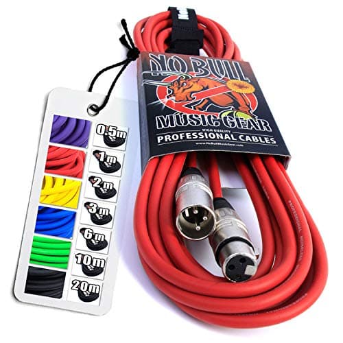 Image of No Bull Nordell Music Gear' Premium XLR Cable (Red, 6m): Achieve a Clearer Audio Signal with Balanced Male to Female Microphone Lead, plus Cable Tie