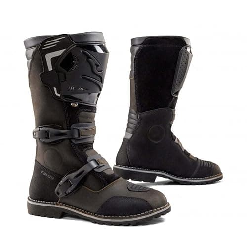 Image of Falco Durant Motorcycle Boots Brown Leather Waterproof D3O Protectors with CE, 43