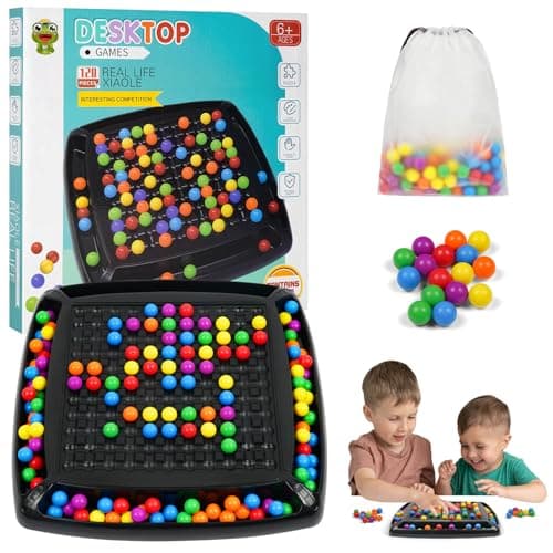 Image of OSDUE Chessboard, Dual Duel, Rainbow Ball Elimination Chess Board, Colorful Ball Matching, 120pcs