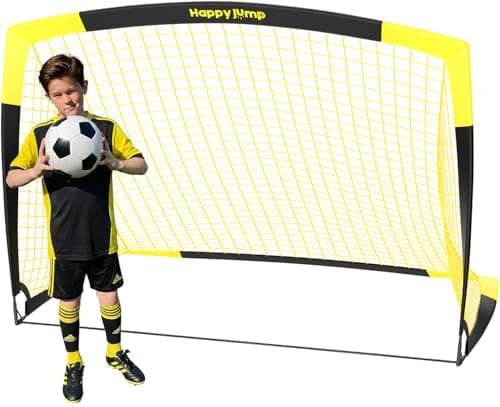 Image of Happy Jump Portable Pop Up Football Goals | Weatherproof Football Nets – 5x3.6FT Single Pack for Garden & Outdoor Training