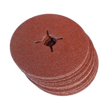 Image of TOOLPAK 115mm Fibre Sanding Discs 36 Grit Pack of 10