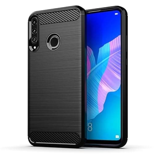 Image of HTXWXJC Case for Huawei Y7P Case, Huawei P40 lite E Case, Honor9C ART-L28, ART-L29 Case, Slim Thin Carbon Fiber TPU Rubber Protective Cases Anti-Scratch Shockproof Cover for Huawei P40 lite E Black