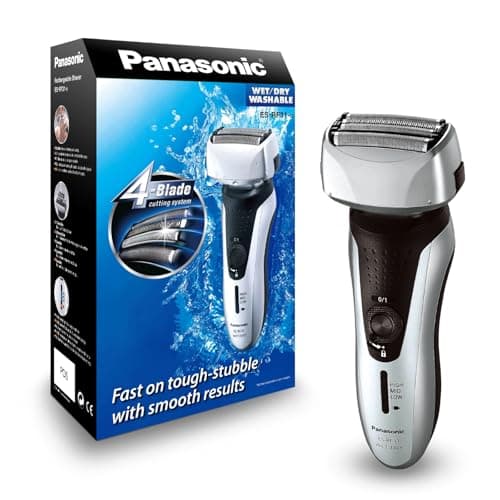Image of Panasonic ES-RF31 Premium Wet and Dry 4-Blade Electric Shaver for Men with Flexible Pivoting Head, Silver, UK 2 Pin Plug