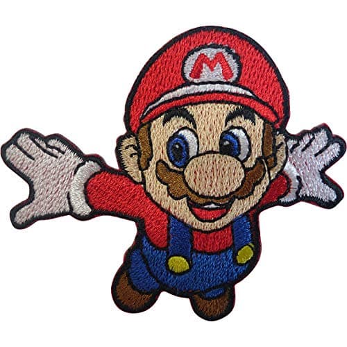 Image of Mario Patch Iron Sew On Embroidery Badge Super Mario Bros Video Game