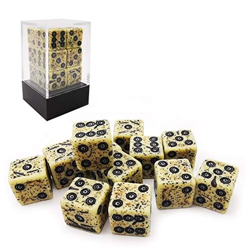 Image of Bescon Old Looking Ancient Bone Dice D6 16mm 12pcs Set, 16mm Six Sided Die (12) Block of Stone Dice