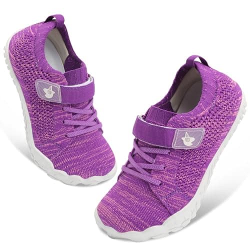 Image of JOINFREE Kids Wide Sneakers Hiking Shoes Girls Boys Breathable Walking Shoe Toddlers Tennis Sneaker Purple 11 UK Child