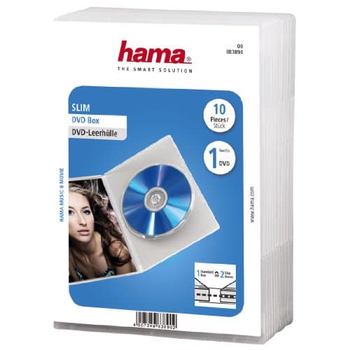 Image of Hama | Slim DVD Jewel Case | Pack of 10 | White/Transparent