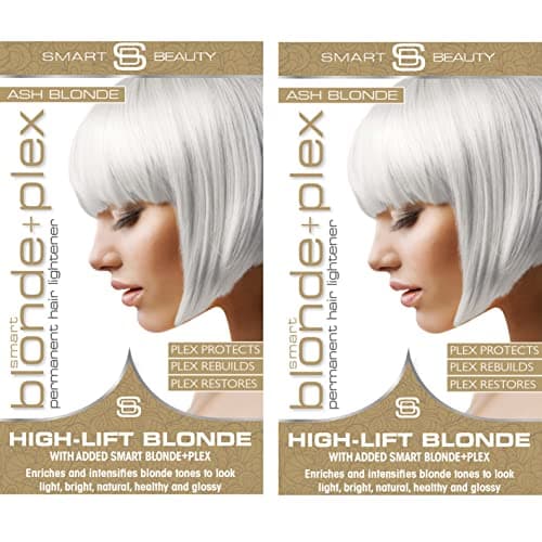Image of Ash Blonde Hair Dye with added Plex Hair Care Conditioner, Permanent Hair Colour with Cool Ash Hair Toner for Blonde Hair, Vegan Hair Dye, Cruelty-Free - Smart Beauty Hair Colour (Pack of 2)