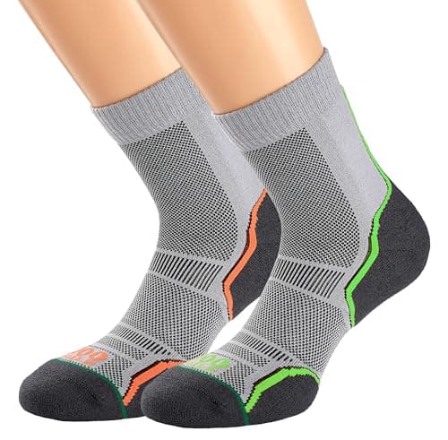 Image of 1000 Mile Men's - Mile Trail Socks Twin Pack, grey/orange, One Size UK