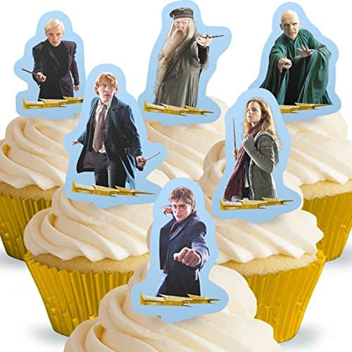 Image of 12 x PRE-CUT Harry Potter Stand Up Edible Cake Toppers