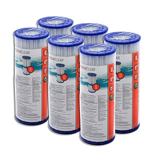 Image of Bestway Global Holding Inc. 12 Filter Cartridges Size II Diameter 10.6 cm x 13.6 cm, 6 x Set of 2