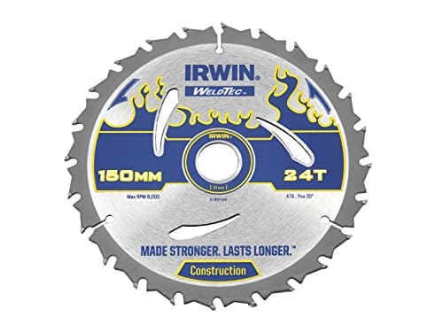 Image of IRWIN IRW1897349 150 x 20mm 24-Teeth Weldtec Circular Saw Blade with ATB Tooth Grind