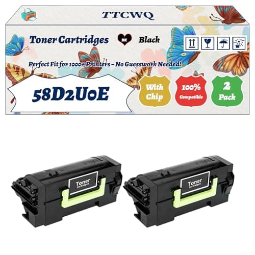 Image of Compatible for Lexmark 58D2U0E Toner Cartridges Work for Lexmark MS825dn MS826de MS823n MX722adhe MS725dvn Printers (2-Pack Black)