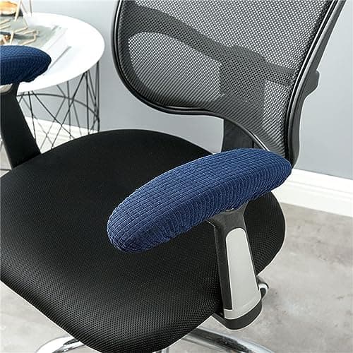 Image of Highdi 1Pair Office Chair Armrest Covers, Elastic Removable Rotating Computer Chair Armrest Slipcover Washable for Universal Rotating Gaming Chair (navy blue)