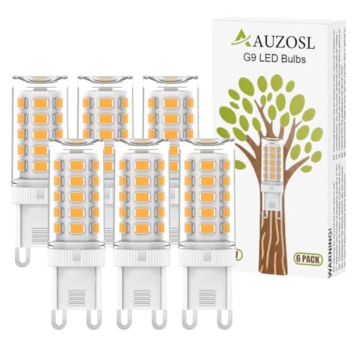 Image of AUZOSL G9 LED Bulbs Warm White 3W, 380lm Equivalent 30W G9 Halogen Light Bulbs, 3000K 80+CRI Flicker-Free, Non-Dimmable, Energy Saving, 6 Pack for Living Rooms, Bedrooms & Dining Areas