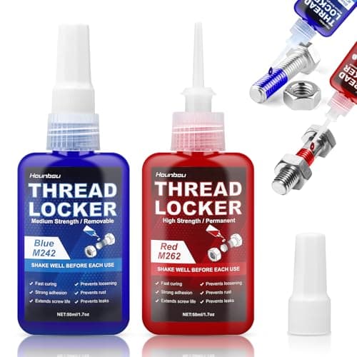 Image of Thread Lock- 100ml Thread Lock Medium & High Strength, Locktight Threadlock, Universal Thread Locker Adhesive for Nuts, Bolts, Metal Fasteners, Prevent Loosening, Seal & Anti-Corrosion(50ml+50ml)