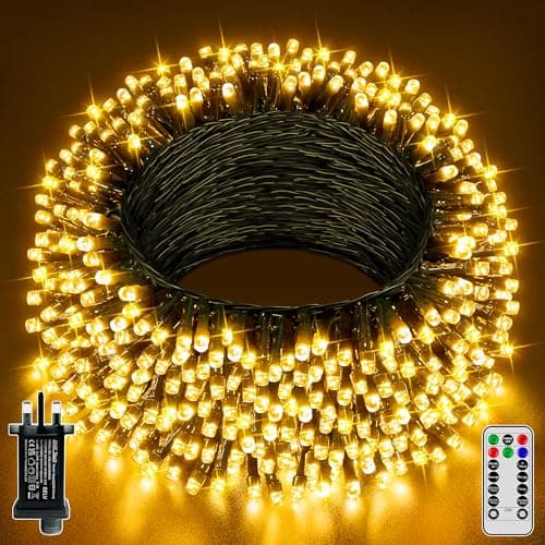 Image of Hopexy Fairy Lights Outdoor, 20m 200 LEDs Waterproof Fairy Lights Plug in, Warm White String Lights Mains Powered/Remote/8 Modes/Timer/Indoor/Outside Lights for Garden Party Decorations