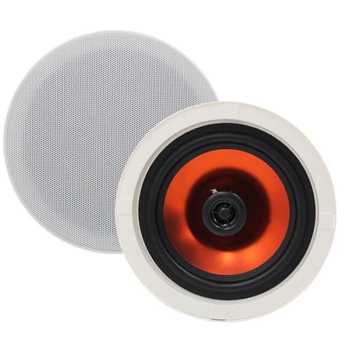 Image of Herdio 8 Inch Ceiling Speakers Max Power 400 Watts 2 Way Flush Mount in Wall Passive Speaker Great for Bathroom, Kitchen,Living Room,Office(1 Pair)