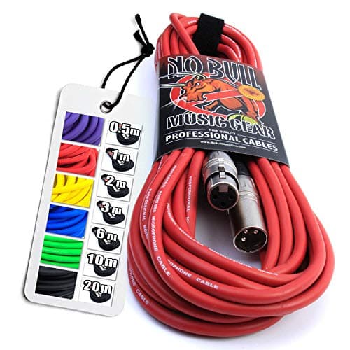 Image of No Bull Nordell Music Gear' Premium XLR Cable (Red, 10m): Achieve a Clearer Audio Signal with a Balanced Male to Female Microphone Lead, plus Cable Tie