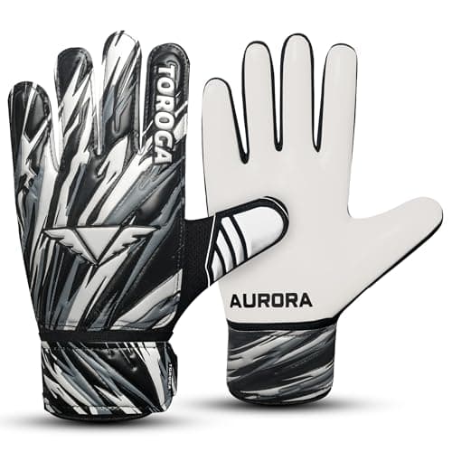 Image of TOROGA Football Goalkeeper Gloves For Boys kids Children Youth Soccer Goalie Glove with Super Grip Palms (White, 5)