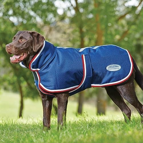 Image of WeatherBeeta ComFiTec Parka 1200D Deluxe Dog Coat, Navy/Red/White, 25cm