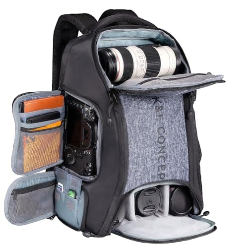 Image of K&F CONCEPT Camera Backpack,Camera Bags for Photographers 25L Large Capacity Camera Case with Raincover Camera Case 15.6 Inch Laptop Compartment Compatible for Canon/Nikon/Sony/DJI Mavic Drone Travel