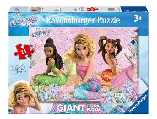 Image of Ravensburger Mermaid Magic Giant Floor Puzzle – 24-Piece Jigsaw Puzzle for Kids Based on Netflix Series Colorful Mermaid Puzzle for Girls Ages 3+ Extra-Large, Easy-to-Grip Pieces