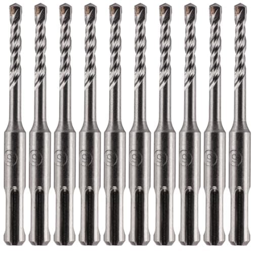 Image of 10 Pack Of - 6.5mm x 110mm Long SDS Plus Hammer Drill Bits, Professional Tungsten Carbide Tipped Masonry Drill Bit For Brick, Concrete, Stone, Granite. 6mm SDS Drill Bit