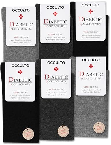 Image of Occulto Diabetic Socks for Men pack of 6 (Model: Oliver) Grey Mix 9-11