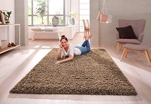 Image of SHAGGY RUG Modern Rugs Living Room Extra Large Small Rectangular Size Soft Touch 30MM / 3cm Thick Pile Living Room Area Rugs Non Shedding (Brown, 200cm x 290cm (6.6ft x 9.5ft))