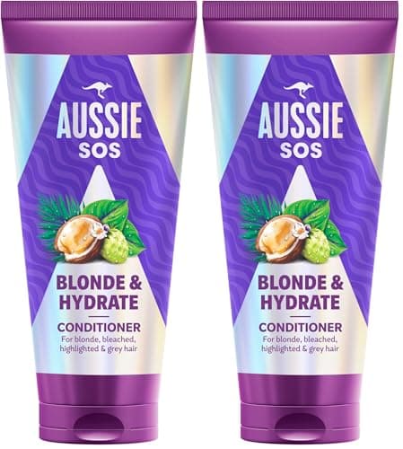 Image of Aussie SOS Blonde and Hydrate Conditioner 200ml for Bleached, Highlighted and Grey Hair, Detangles and Softens while Providing Hydration to Blonde and Silver Hair Prone to Dryness (Pack of 2)