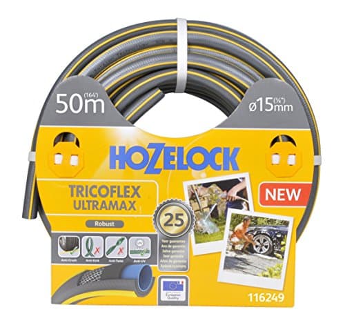 Image of Hozelock Tricoflex Ultramax Hose, Grey, 15 mm x 50 m