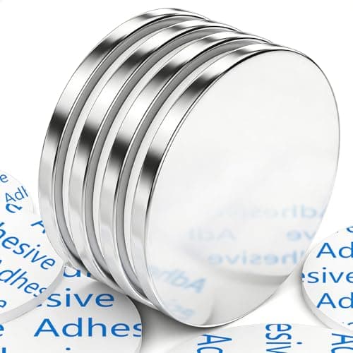 Image of 4 Pack Strong Magnet, 30 x 3 mm 8 KG Pull Super Strong Neodymium Disc Magnets, Magnet Strong with Double-Sided Adhesive, Powerful Permanent Rare Earth Magnets for Fridge, Building, Craft, Office,DIY