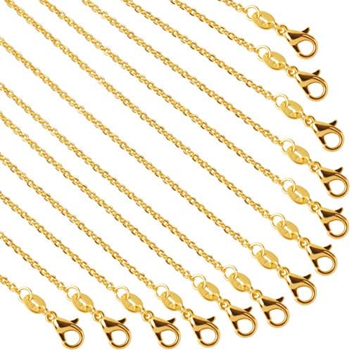 Image of 50 Pack Necklace Chains Bulk Gold Plated Cable Chain Pack for Jewellery Making 18 Inches