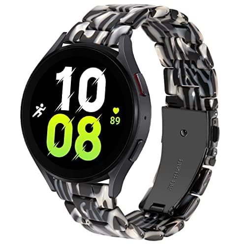 Image of DEALELE Compatible with Samsung Galaxy Watch 6/6 Classic / 5/5 Pro / 4/4 Classic / 3 41mm / Active 2, 20mm Colorful Resin Replacement Strap for Huawei GT2 42mm / GT3 42mm, Zebra