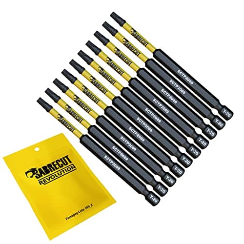 Image of 10 x SabreCut SCTP2089_10 89mm T20 TX20 Torx Tamper Proof Security Magnetic Impact Screwdriver Driver Bits Set Heavy Duty
