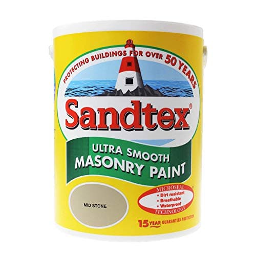 Image of Sandtex Ultra Smooth Masonry Paint 5 Litre Stock Colours - Mid Stone