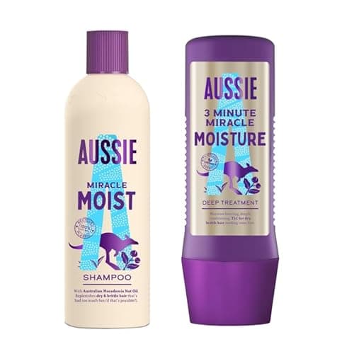 Image of Bundle Aussie MOIST Moisture Duo - Shampoo 250ml + 3 Minute Deep Treatment 225ml