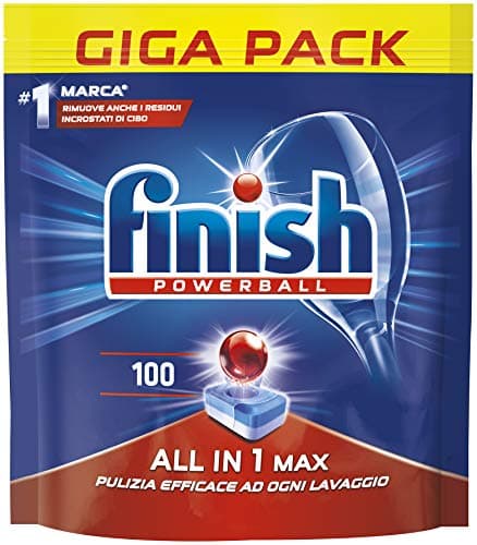 Image of Finish Powerball All In One Max Dishwasher Tablets – 100 Count | Ultimate Cleaning, Tough on Grease, Quick Dissolve