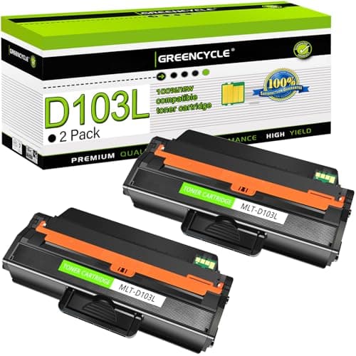 Image of Greencycle High Yield Toner Cartridge (Black, 2-Pack) for Samsung MLT-D103L Printers