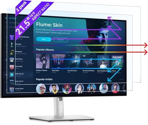 Image of IPROKKO 2 Pack 21.5 Inch Anti Blue Light Screen Protector for Computer Monitor, Removable 16:9 Aspect Ratio, 21.5" Anti UV Anti Glare and Blue Light Filter