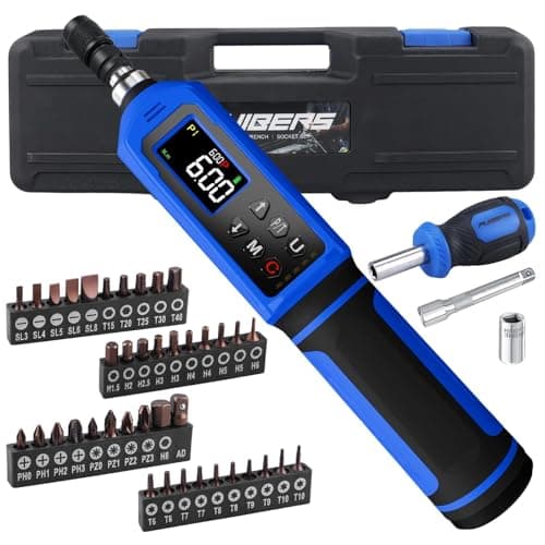 Image of PUIBERS 46-Pcs Digital Torque Screwdriver Set,0.09-6 N.m Torque Wrench 1/4'', for Electronics Repair, Industrial Equipment and Machinery Maintenance, DIY Projects